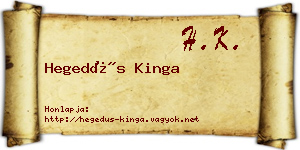 Hegedűs Kinga névjegykártya