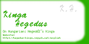 kinga hegedus business card